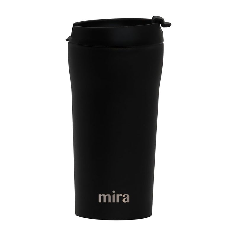MIRA 12 oz Coffee Travel Mug - Stainless Steel Insulated Tumbler with Leak-Proof Lid - Hot & Cold Cup - Black - Image 1